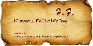 Hlavaty Feliciána névjegykártya